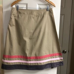 Merona Khaki Skirt with Stripes